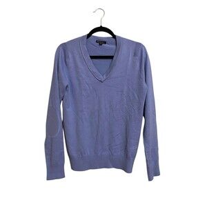 Brooks Brothers Silk Blend Sweater Size M Blue Elbow Patches